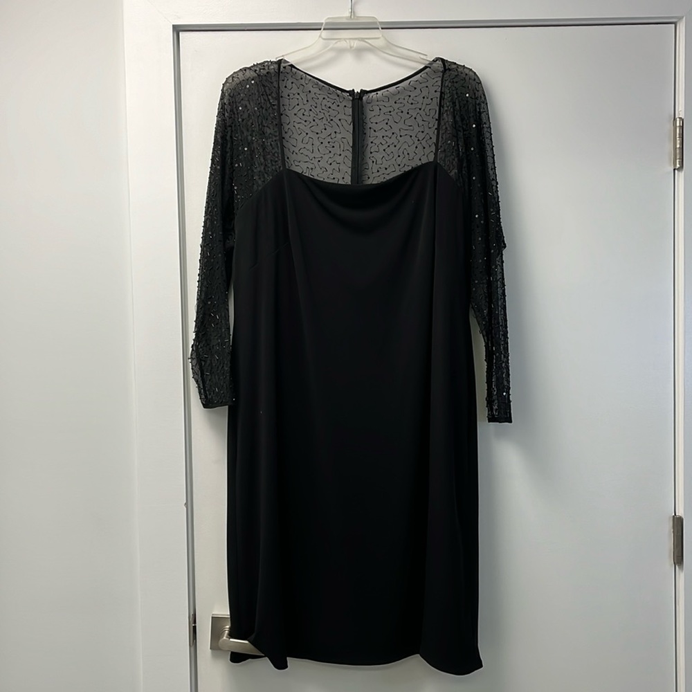 JS Boutique Women’s Black Beaded Dress - size 20